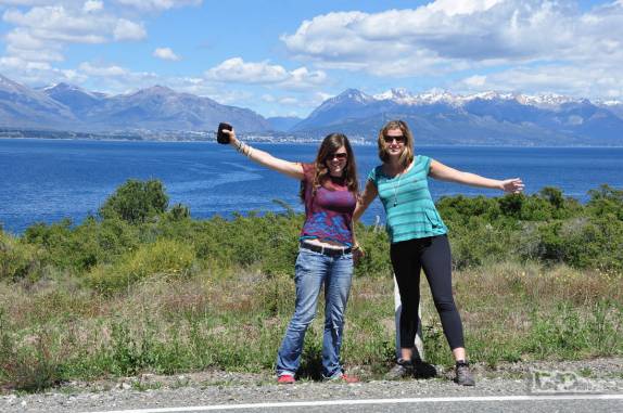 Com a Rowan, no início da nossa viagem pela região de Bariloche (ao fundo!), na patagônia andina na Argentina